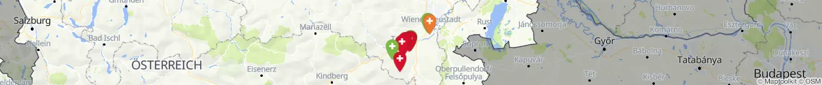 Kartenansicht für Apotheken-Notdienste in der Nähe von Altendorf (Neunkirchen, Niederösterreich)